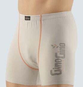 Pánské boxerky s delší nohavičkou GINO 74083P sv. šedá mrkvová S/M