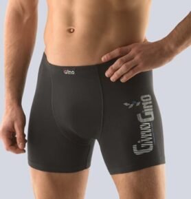 Pánské boxerky s delší nohavičkou GINO 74083P černá dunaj S/M