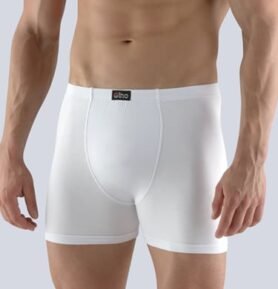 Pánské boxerky s delší nohavičkou GINA 74090P bílá L/XL