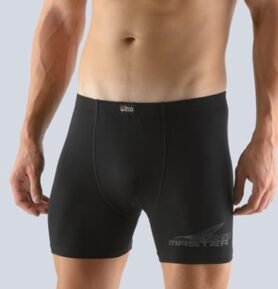 Pánské boxerky s delší nohavičkou GINO 74113P černá šedá S/M