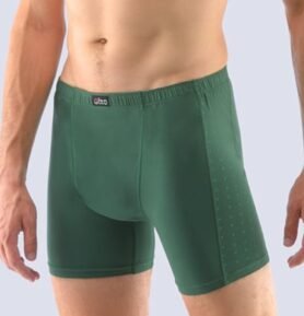Pánské boxerky s delší nohavičkou bez zadních švů GINO 74135P lahvová vltavín M/L