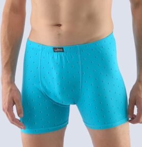 Pánské boxerky s delší nohavičkou GINO 74137P tyrkysová lékořice M/L