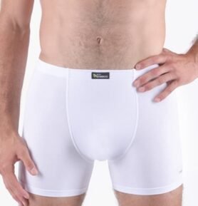Pánské boxerky s delší nohavičkou GINO 74163P bílá olivová L/XL