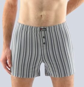 Pánské volné trenky GINO 75165P sv. šedá tm. šedá M/L