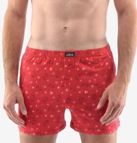 Pánské volné trenky GINO 75180P červená lékořice L/XL
