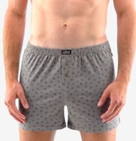 Pánské volné trenky GINO 75187P šedá černá L/XL
