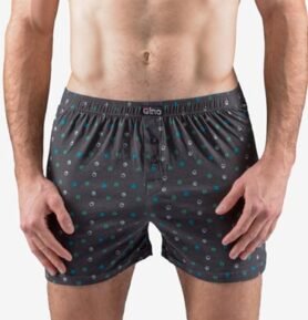 Pánské trenky volné GINO 75203P tm. šedá akvamarín L/XL