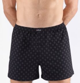 Pánské volné trenky GINO 75210P černá šedá L/XL