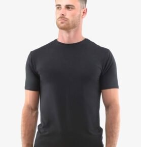 Pánské tričko slim fit s krátkým rukávem GINO 78005P černá L
