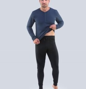Pánské pyžamo dlouhé GINO 79087P lékořice černá S