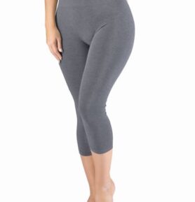 Dámské/pánské legíny 3/4 délka GINA 95032P šedá bílá L/XL