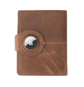 Garzini Kožené pouzdro na pas a doklady AirTag Brushed Brown