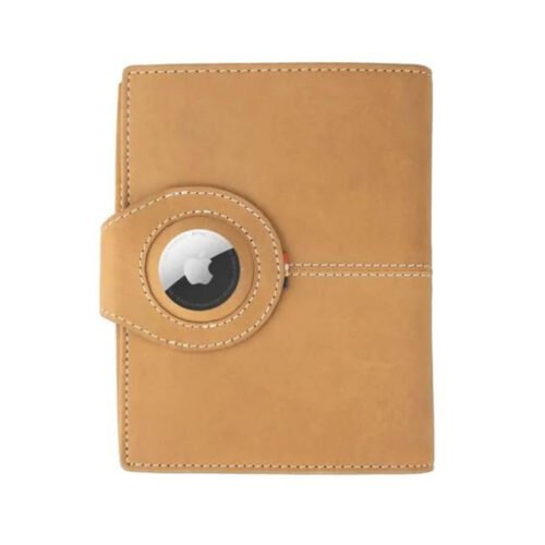 Garzini Kožené pouzdro na pas a doklady AirTag Camel Brown