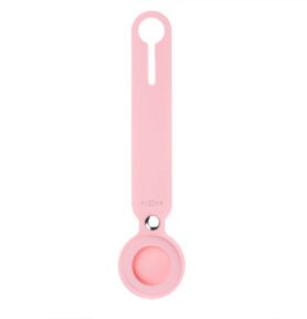 Fixed Silikonové pouzdro s popruhem FIXED Silky pro Apple AirTag růžové