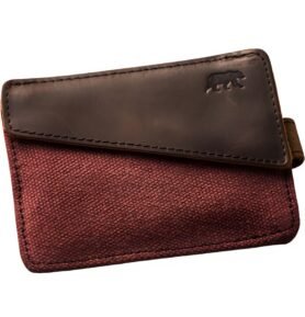 Alaskan Maker Látková mini vintage peněženka s kůží Handy Burgundy