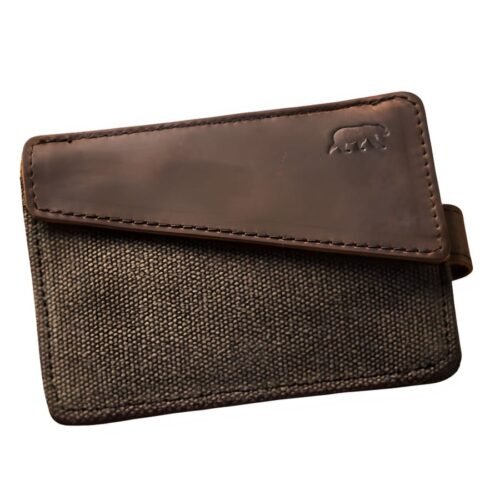Alaskan Maker Látková mini vintage peněženka s kůží Handy Green Olive