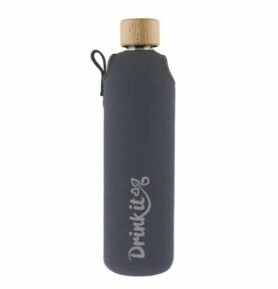 Drink it Skleněná láhev s neoprénovým obalem Šedá 300ml