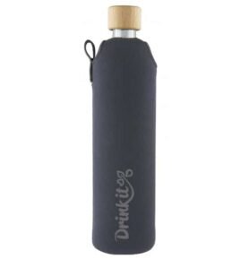 Drink it Skleněná láhev s neoprénovým obalem Šedá 500ml