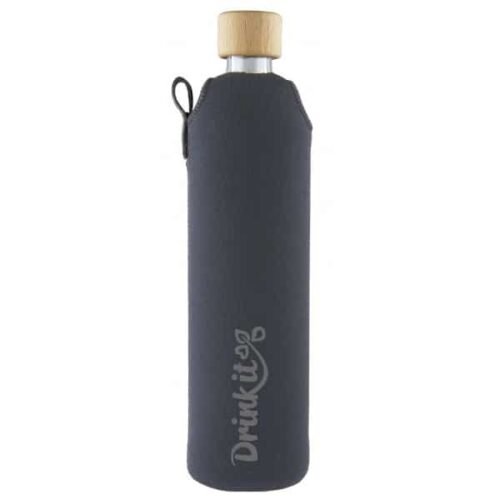 Drink it Skleněná láhev s neoprénovým obalem Šedá 500ml