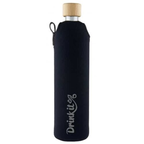 Drink it Skleněná láhev s neoprénovým obalem černá 500ml