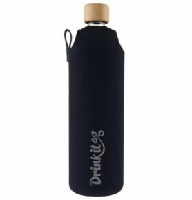 Drink it Skleněná láhev s neoprénovým obalem Černá 700ml