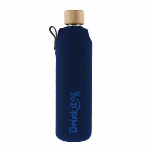 Drink it Skleněná láhev s neoprénovým obalem Modrá 300ml
