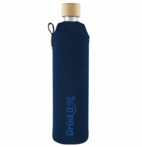 Drink it Skleněná láhev s neoprénovým obalem Modrá 500ml