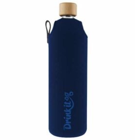 Drink it Skleněná láhev s neoprénovým obalem Modrá 700ml
