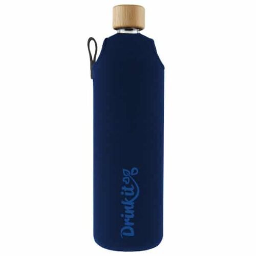 Drink it Skleněná láhev s neoprénovým obalem Modrá 700ml