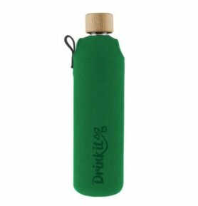 Drink it Skleněná láhev s neoprénovým obalem Zelená 300ml