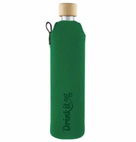 Drink it Skleněná láhev s neoprénovým obalem Zelená 500ml