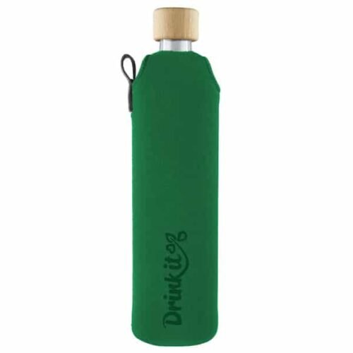Drink it Skleněná láhev s neoprénovým obalem Zelená 500ml