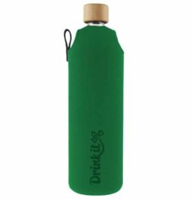Drink it Skleněná láhev s neoprénovým obalem Zelená 700ml