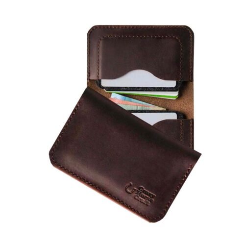 Crazy Horse Craft Kožená peněženka na karty dark brown