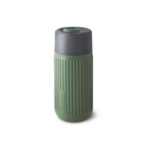 Black + Blum Cestovní skleněný hrnek na kávu 340 ml olive