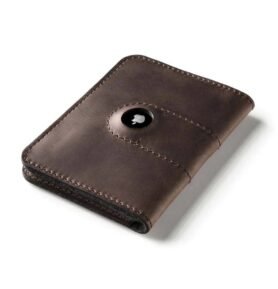 Crazy Horse Craft Kožená peněženka na pas a airtag stone grey
