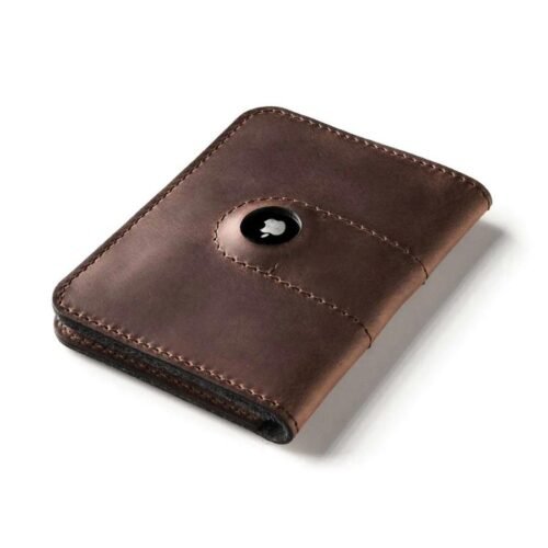 Crazy Horse Craft Kožená peněženka na pas a airtag wood brown