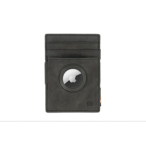 Kožená peněženka na karty Essenziale Airtag Brushed Garzini Black