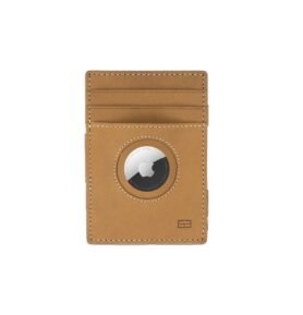 Kožená peněženka na karty Essenziale Airtag Garzini Camel Brown