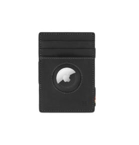 Kožená peněženka na karty Essenziale Airtag Garzini Carbon Black