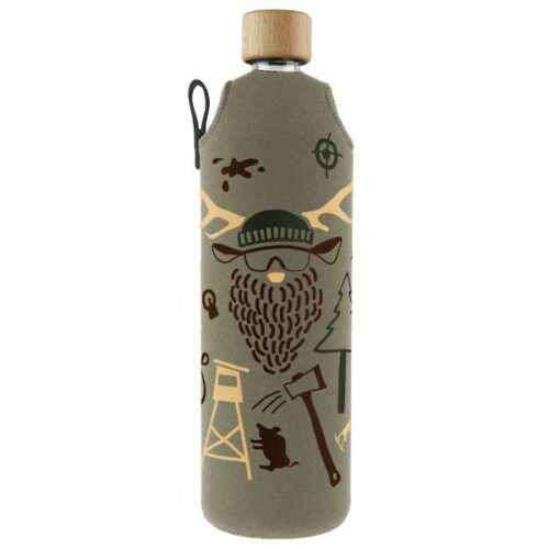 Drink it Skleněná láhev s neoprénovým obalem Hunter 700ml