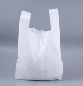 Taška LDPE 30+7*40 cm s uchem, BÍLÁ, extra silná
