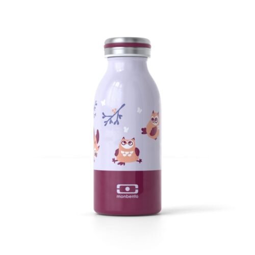 Monbento Nerezová dětská termoska Cooly Purple Owly 350ml