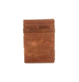 Kožená peněženka na karty s kapsou na mince Essenziale Brushed Garzini Brown