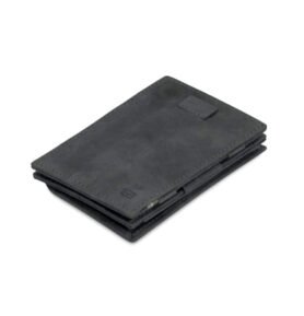 Kožená vysouvací peněženka s kapsou na mince Cavare Vintage Garzini Carbon Black