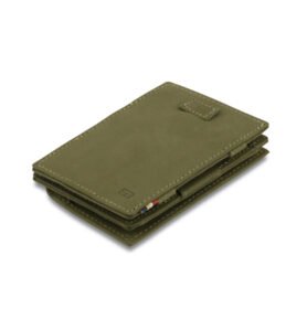 Kožená vysouvací peněženka s kapsou na mince Cavare Vintage Garzini Olive Green