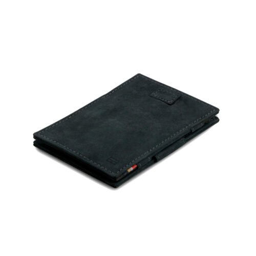 Kožená vysouvací peněženka na karty Cavare Vintage Garzini Carbon Black