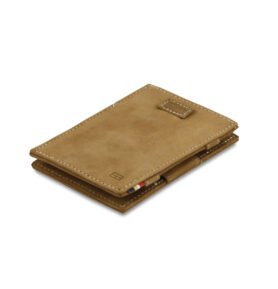 Kožená vysouvací peněženka na karty Cavare Vintage Garzini Camel Brown