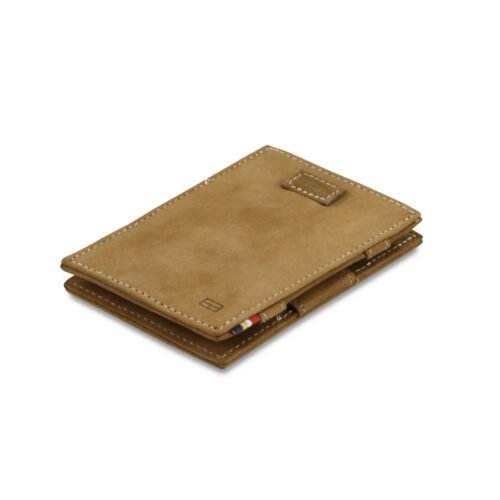 Kožená vysouvací peněženka na karty Cavare Vintage Garzini Camel Brown