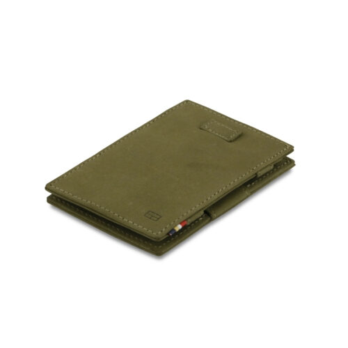 Kožená vysouvací peněženka na karty Cavare Vintage Garzini Olive Green